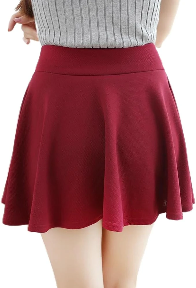 Chân váy xòe cạp cao đơn giản dễ thương dành cho nữ, một cỡ phù hợp với hầu hết mọi người.