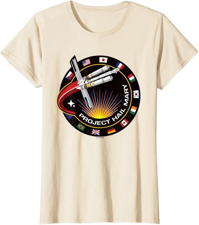 Áo thun hình poster huy hiệu nhiệm vụ tàu vũ trụ