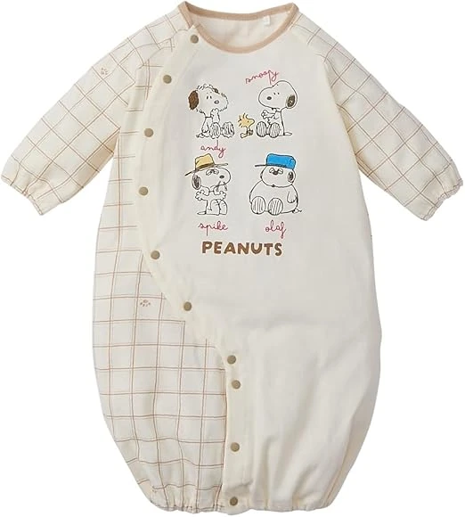Bộ áo liền quần/áo yếm cho bé [Snoopy] 100% vải cotton mỏng co giãn hai chiều (Dành cho bé trai và bé gái)