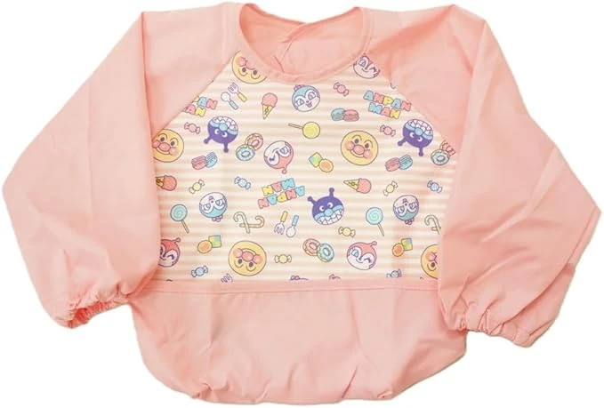 Yếm ăn dài tay Anpanman, màu hồng