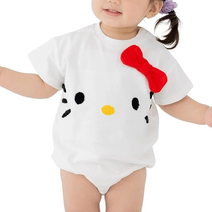Bộ áo liền quần ngắn tay Sanrio dành cho trẻ sơ sinh và trẻ nhỏ.