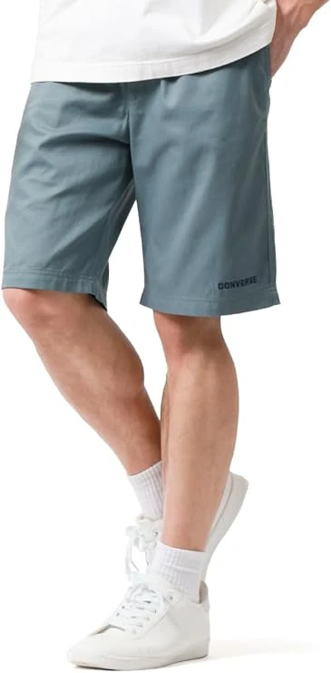 [Converse] Quần short nam mùa hè, vải chéo, quần thoải mái, trơn, thêu logo một điểm