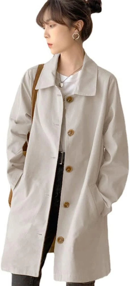 Áo khoác dáng dài nữ, áo khoác mùa xuân, dáng chữ A, áo khoác quân đội, áo khoác ngoài, tay dài, áo khoác thường ngày