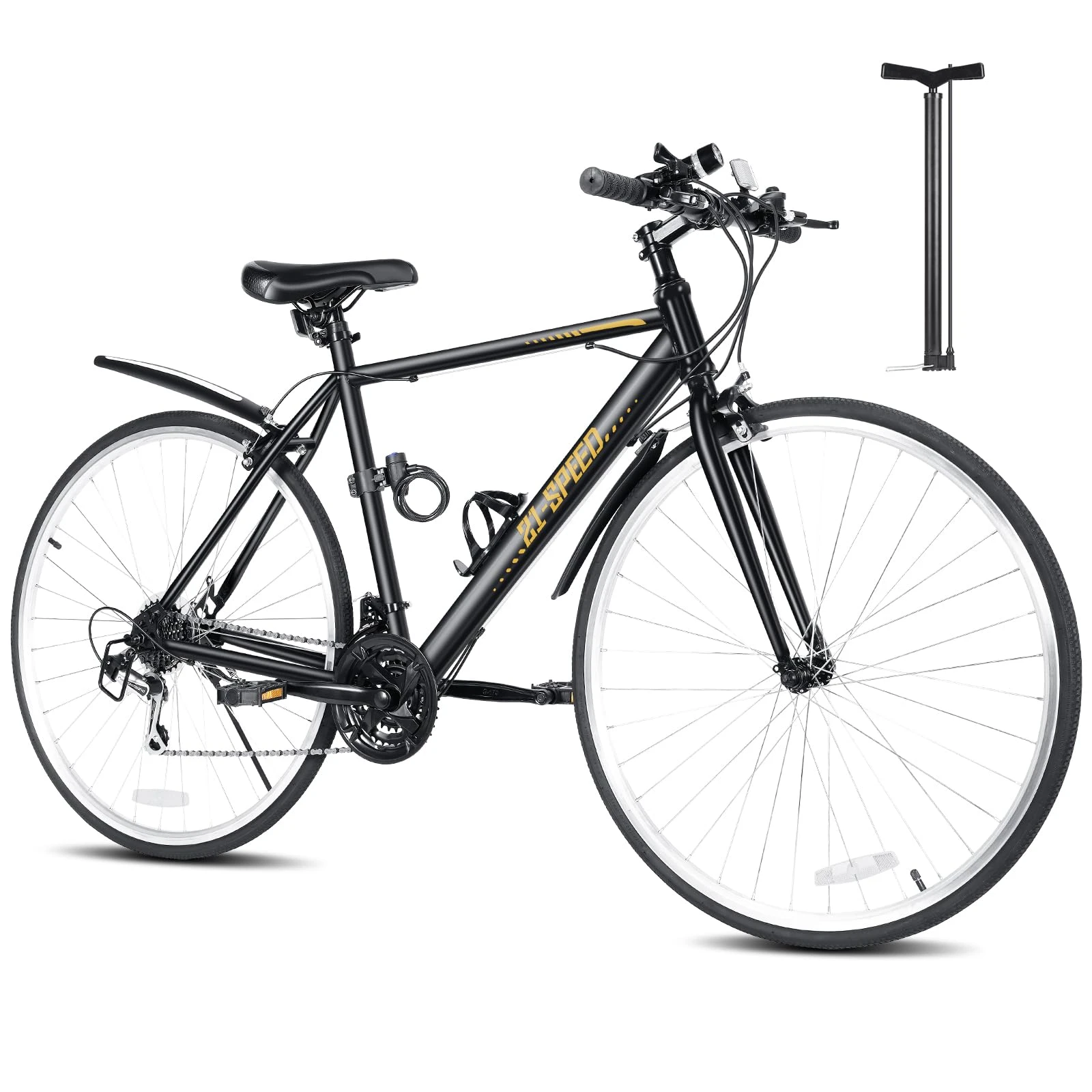 Xe đạp địa hình Mixiu, xe đạp Shimano 21 tốc độ, kích thước tương đương 700C 27 inch, khung thép carbon cao cấp, xe đạp địa hình trọng lượng nhẹ, unisex, thích hợp đi làm hoặc đi học, du lịch, đi trong thành phố, xe đạp leo núi